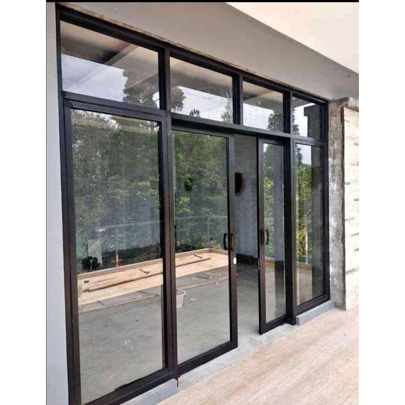 PINTU SLEDING ALUMINIUM DAN KACA PARTISI