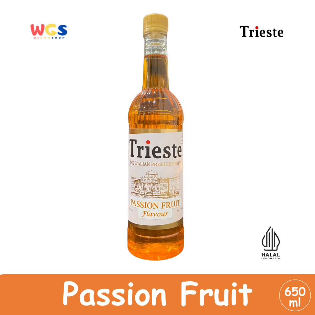 

Trieste Passion Fruit Flavour Syrup Premium 650ml – Sirup Markisa HALAL MUI untuk Minuman & Mocktail