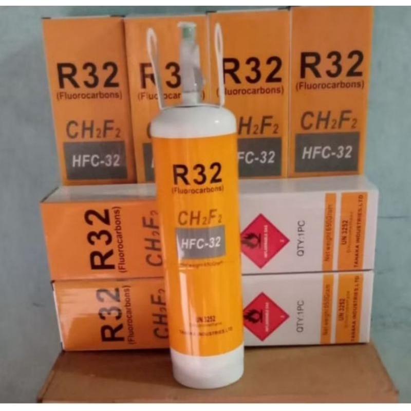 ￼Freon R32 / R410 refrigerant hfc 32 / 410 kaleng mini tabung kecil 650gram