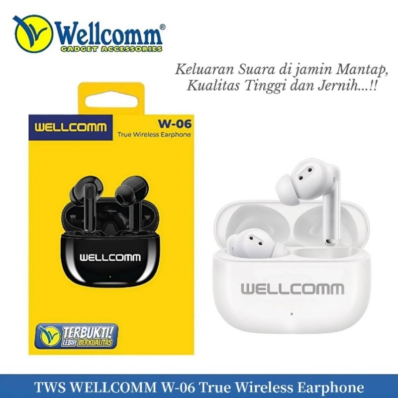 TWS WELLCOMM W-01 / W-05 / W-06 Stereo Headset Bluetooth True Wireless Earphone
