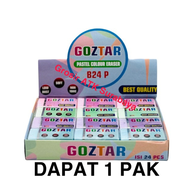 

( DAPAT 1 PAK ) PENGHAPUS GOZTAR B-24 MACAROON PASTEL / Stip Eraser Goztar Besar B-24 PASTEL MURAH