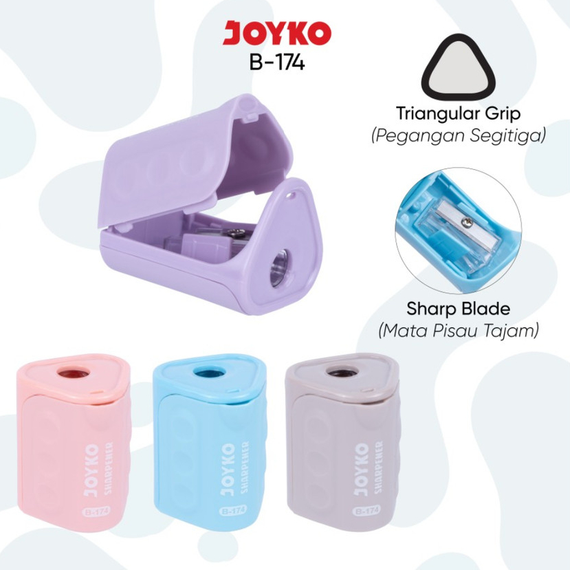 

( DAPAT 1 PCS ) RAUTAN JOYKO B-174 / Sharpener Serutan Orotan Joyko Bentuk Segitiga PASTEL B-174