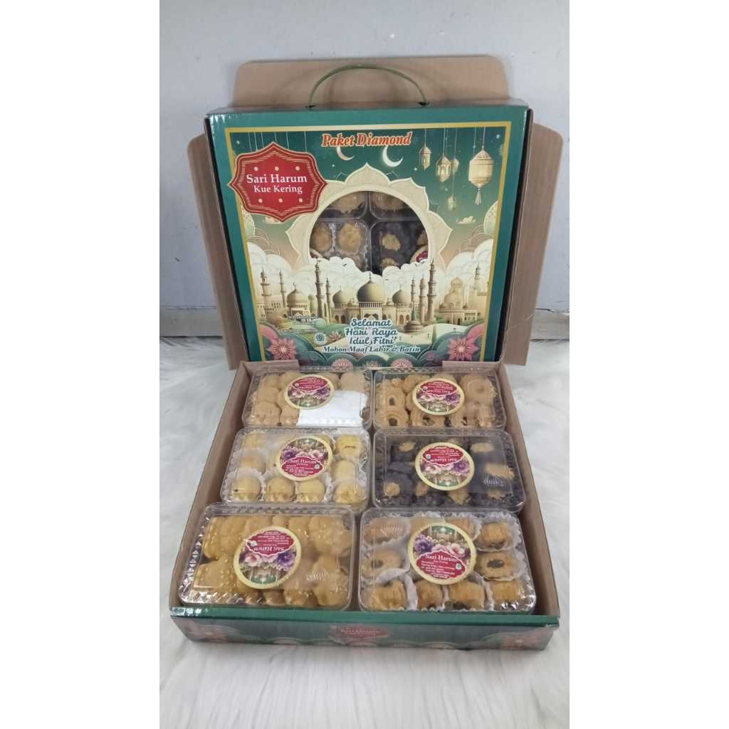 

Sari Harum Paket Diamond Kue Kering Lebaran 2025 Isi 6 Toples Termurah