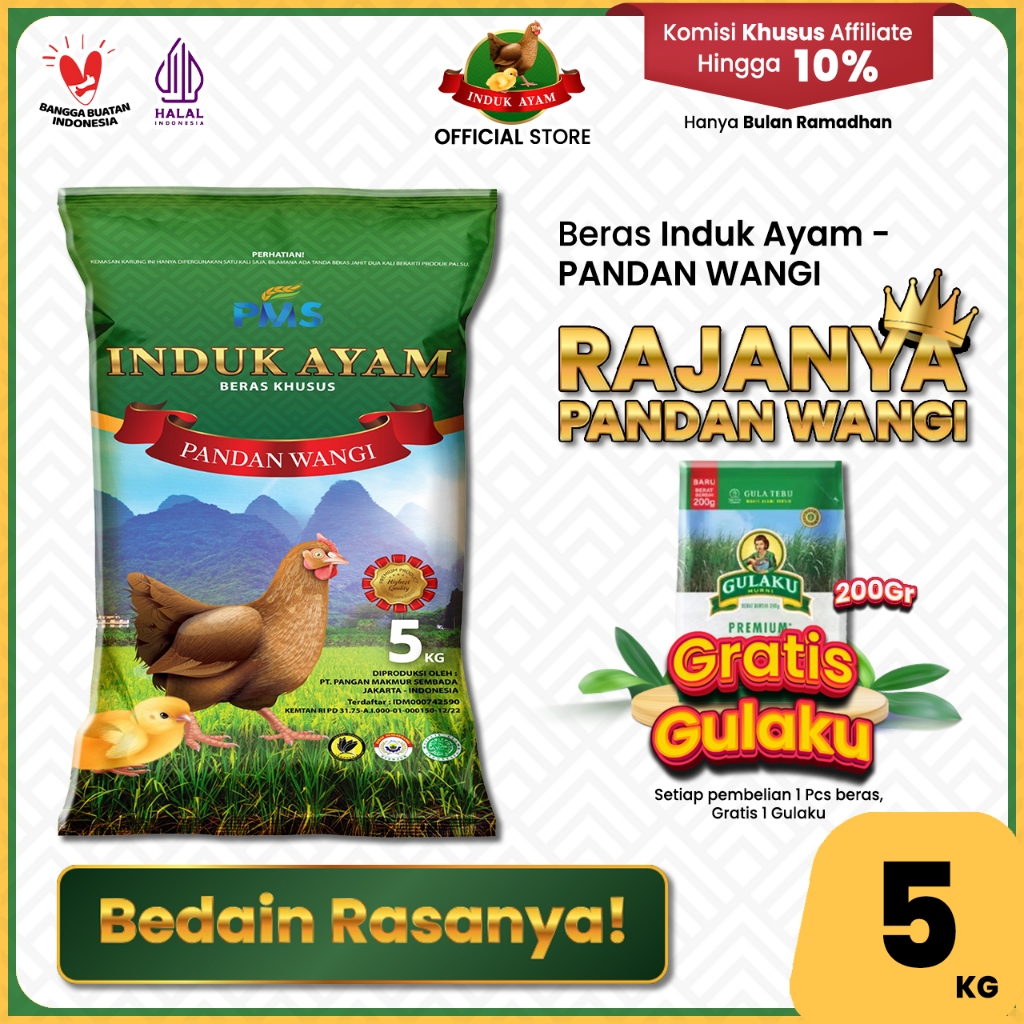 

[GRATIS GULAKU] Beras "KHUSUS" INDUK AYAM - PANDAN WANGI 5 kg - Beras Khusus - Wangi Pandan Wangi - Beras Kristal - Pulen Legit - Produk Indonesia