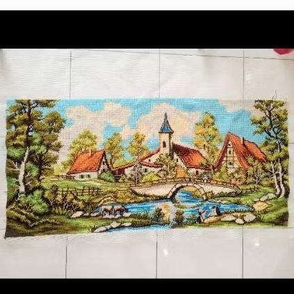 Kristik Orchid (SUDAH JADI) pemandangan 70x125 cm