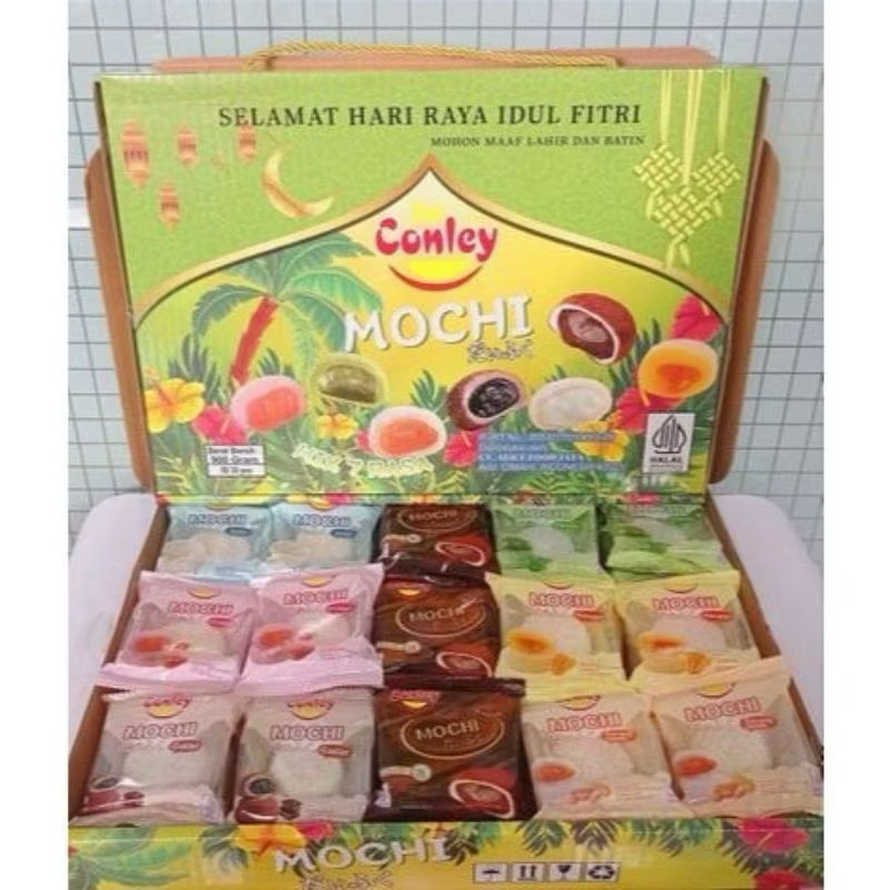 

Hampers Idul Fitri Lebaran Kue Mochi Conley (Perbox Mochi 7 Varian Rasa Isi 30)