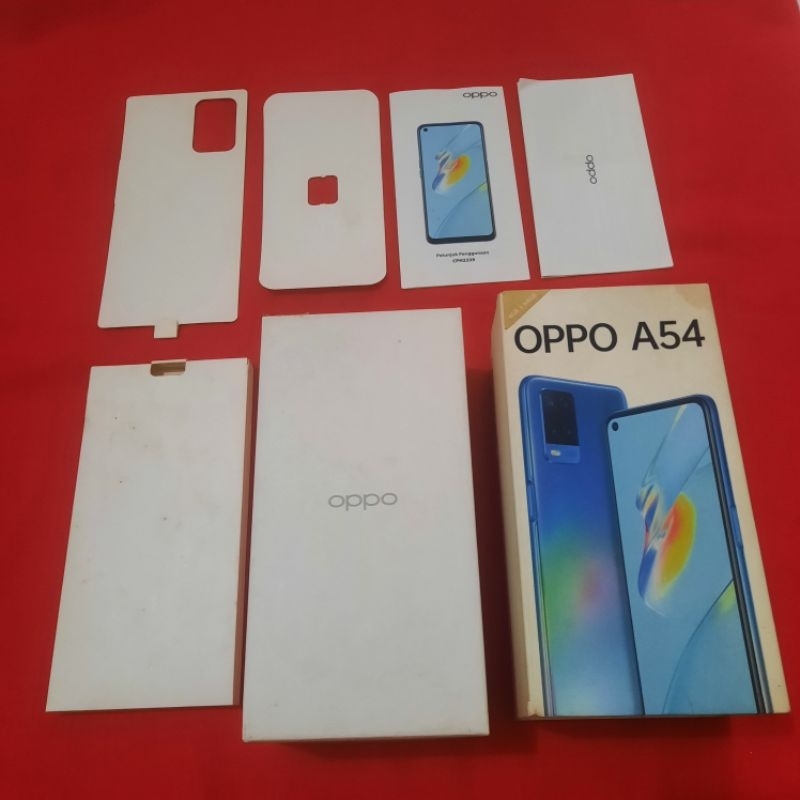 dus box oppo a54 original 100% copotan lengkap manual book