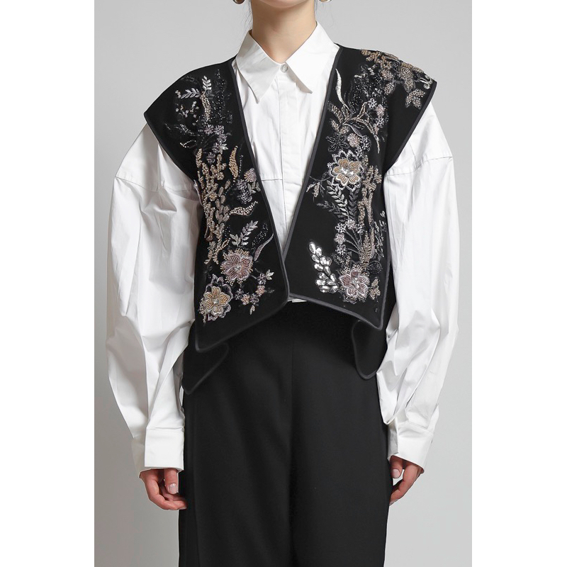 Outer Wanita Payet Tulle Loose Fit - Jaket Outer Payet Monokrom - Atasan Wanita Payet