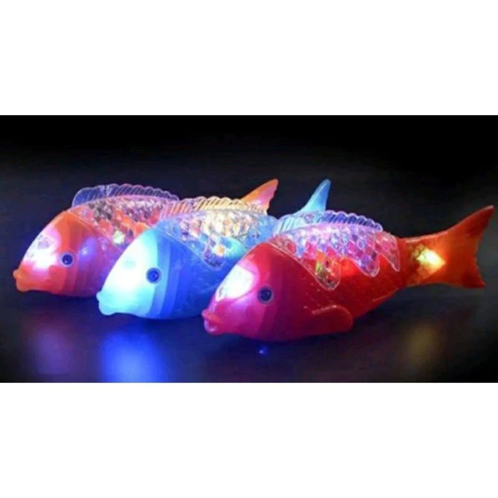 MAINAN ANAK IKAN BERGERAK / MAINAN IKAN BERJALAN / MAINAN IKAN BERENANG LAMPU SERTA MUSIK