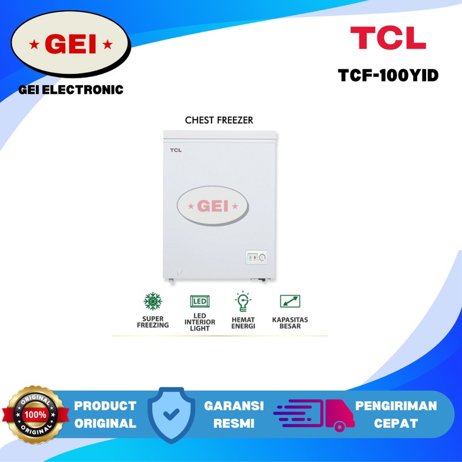 TCL TCF-100ZID CHEST FREEZER 100 LITER KULKAS DAGING BOX TCF 100 ZID 100L
