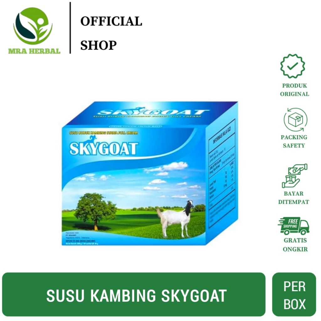 

Skygoat Susu Kambing | Susu Etawa Bubuk Full Cream | Sky Goat Per Box 10 Sachet Original