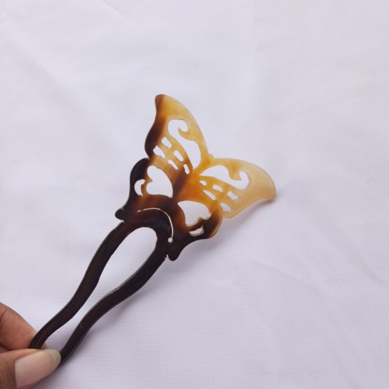 Hair clip aksesoris rambut bahan tanduk asli bentuk varian / Tusuk konde kerajinan tanduk handmade