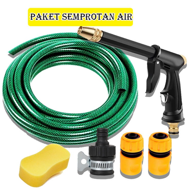Selang air Selang cuci motor Selang 1/2 - semprotan Cuci Motor Kepala alat semprot cuci motor + Spon