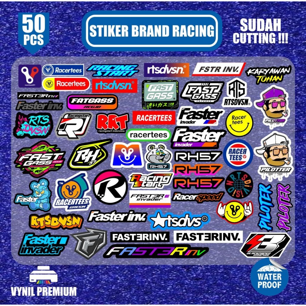 

50 pcs stiker bengkel part 5 sudah terpotong tinggal tempel