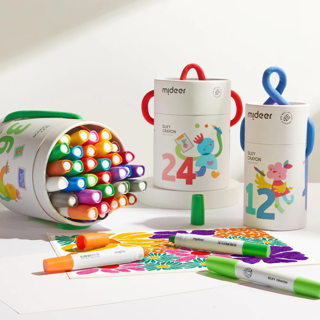 

Mideer Silky Quick Dry Crayons Bucket Mainan Kreatifitas Anak