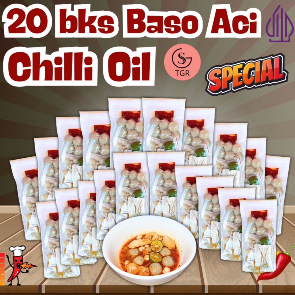 

[BOCI CHILLI OIL] PAKET AGEN 20 BUNGKUS BASO ACI ORI EXTRA CHILLI OIL
