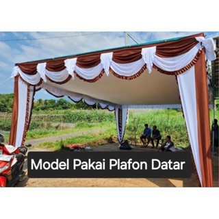 1 set kain dekorasi tenda ukuran 4x6 model pakai plafon datar