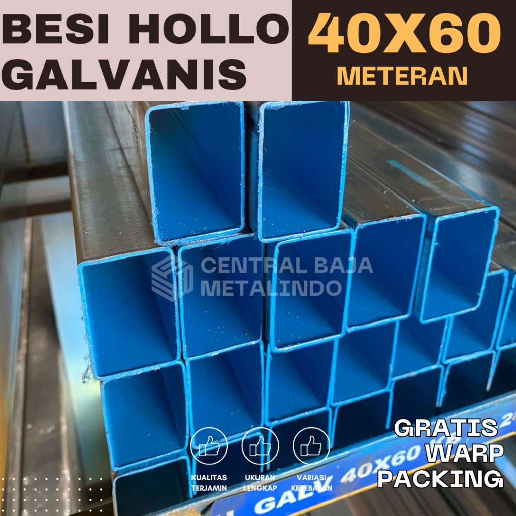 Besi Hollow Galvanis 40x60 Eceran Per Meter