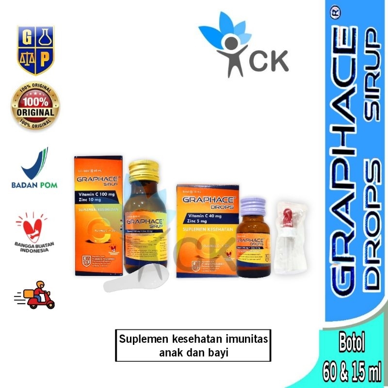 GRAPHACE DROP 15 ML - suplemen vitamin c dan zinc pada bayi