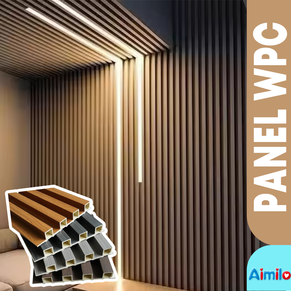 PANEL WPC WOOD PANEL WALLPANEL WPC PVC KAYU DINDING UKURAN 1,45 METER KETEBALAN 14 MM DEKORASI BACKD