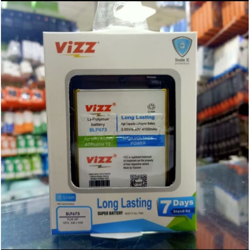 baterai vizz blp673 double Power for oppo a3s a5s