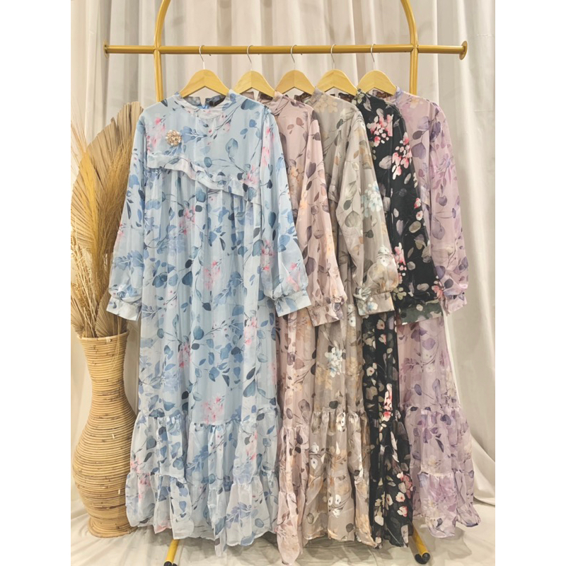 Gamis Sifon Bunga Wanita