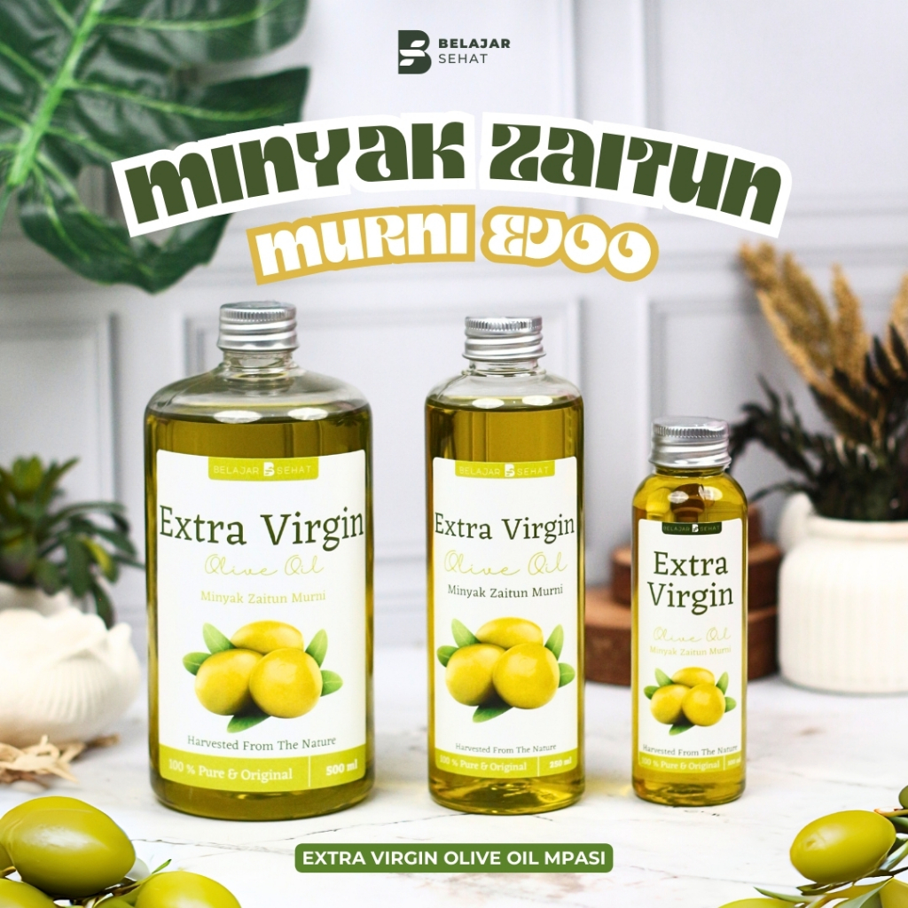 

Belajar Sehat EVOO Extra Virgin Olive Oil Minyak Zaitun MPASI 100Ml