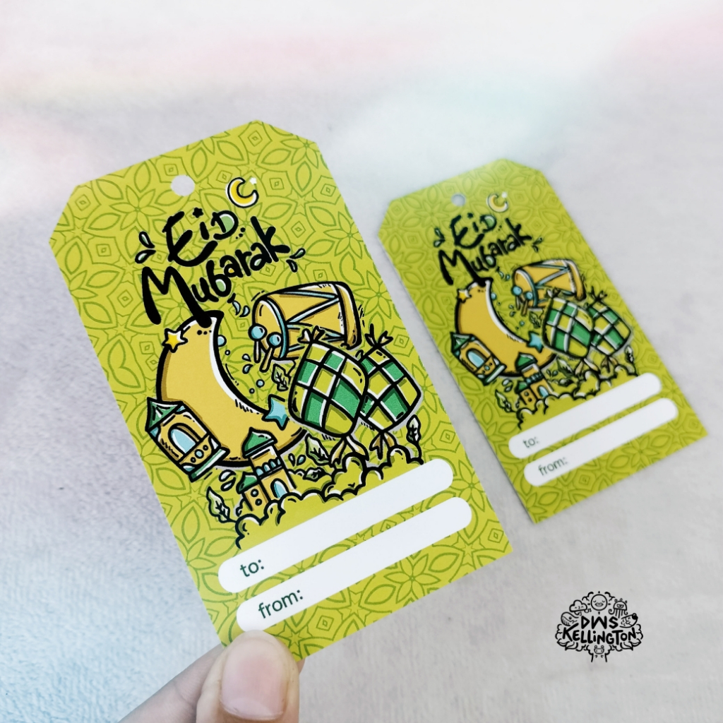 

Custom Label Idul Fitri Hang Tag Lebaran Eid Mubarak Kartu Paket Parcel Doodle Art DWSkellington