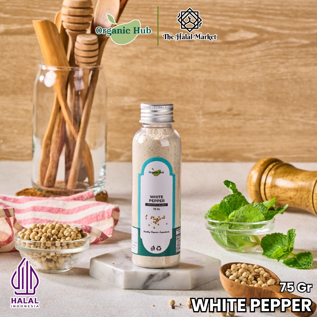 

Organic Hub Lada Bubuk Putih Premium Quality Rempah Bumbu Masak Dapur White Pepper Powder 75gr