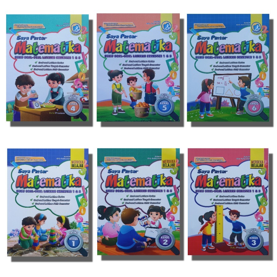 Saya Pintar Matematika Buku Soal-soal Latihan Semester 1 & 2 kelas 1 2 3 4 5 6 Kurikulum Terbaru ORI