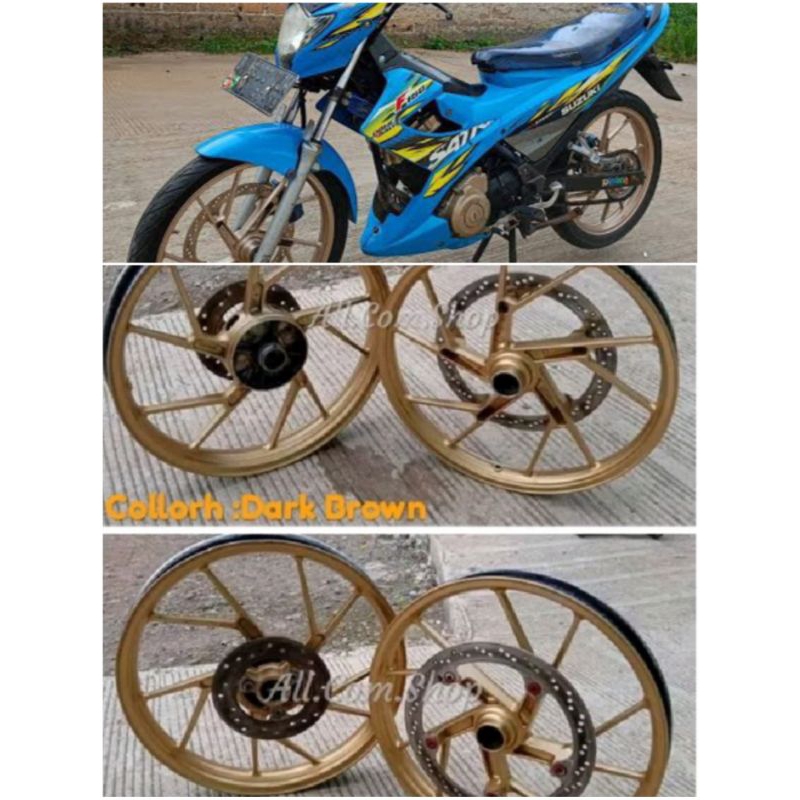 Velg original satria fu 150cc Suzuki / Velg ORl Fu ENKEI 1.sett + Disc Cakram dpn/Blkg