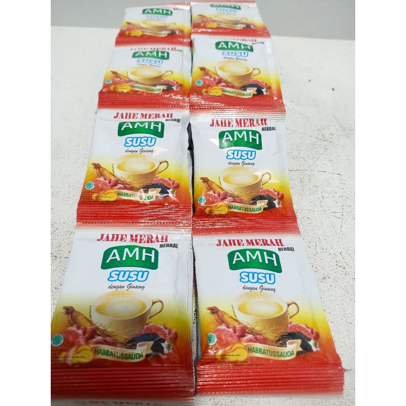 

Jahe Merah AMH susu 1 renceng (isi 10 sachet)