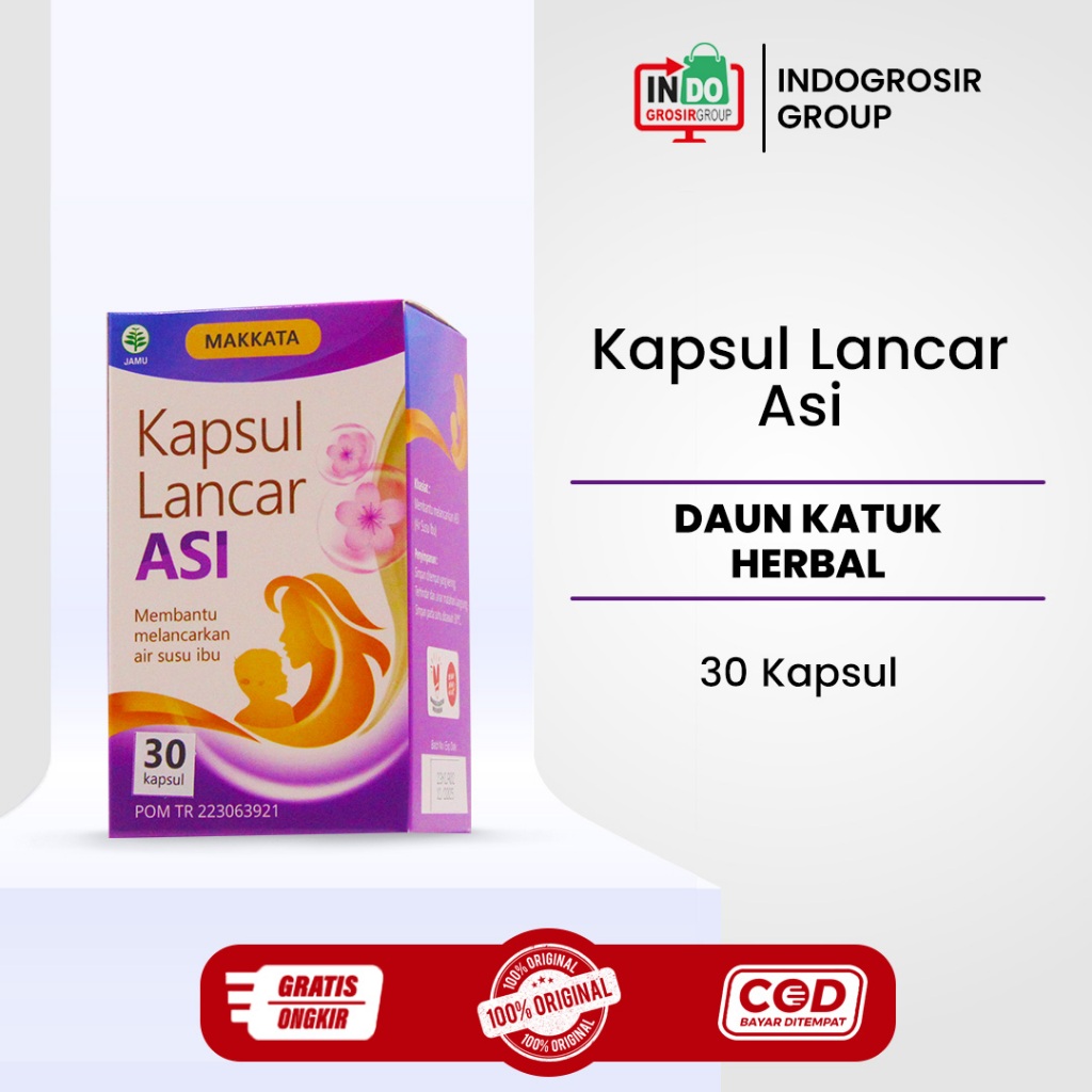 Kapsul Pelancar ASI BPOM - Daun Katuk Herbal ASI Lancar - 30 Kapsul