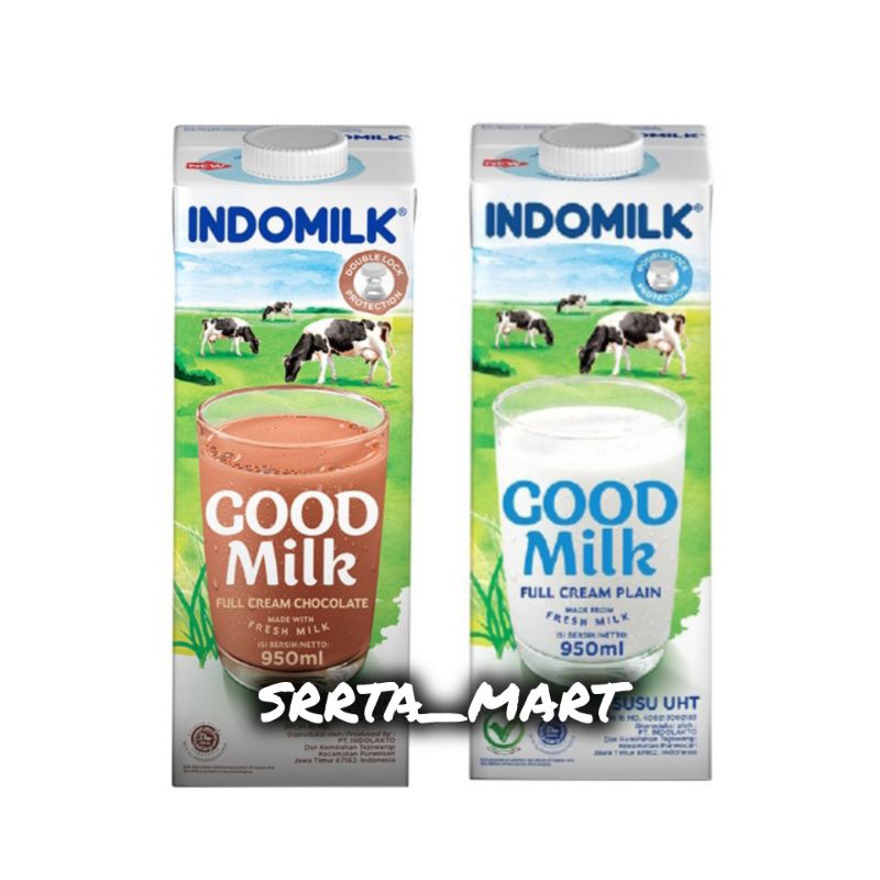 

Indomilk Susu UHT Full Cream Plain / Cokelat 950ml - Indomilk Susu Cair