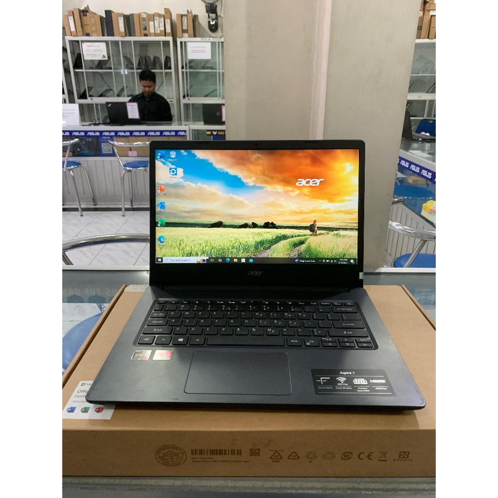 LAPTOP ACER ASPIRE A314-22 Ryzen 3 RAM 4GB/SSD 256GB WIN10 LAYAR 14"HD SLIM MULUS LIKENEW