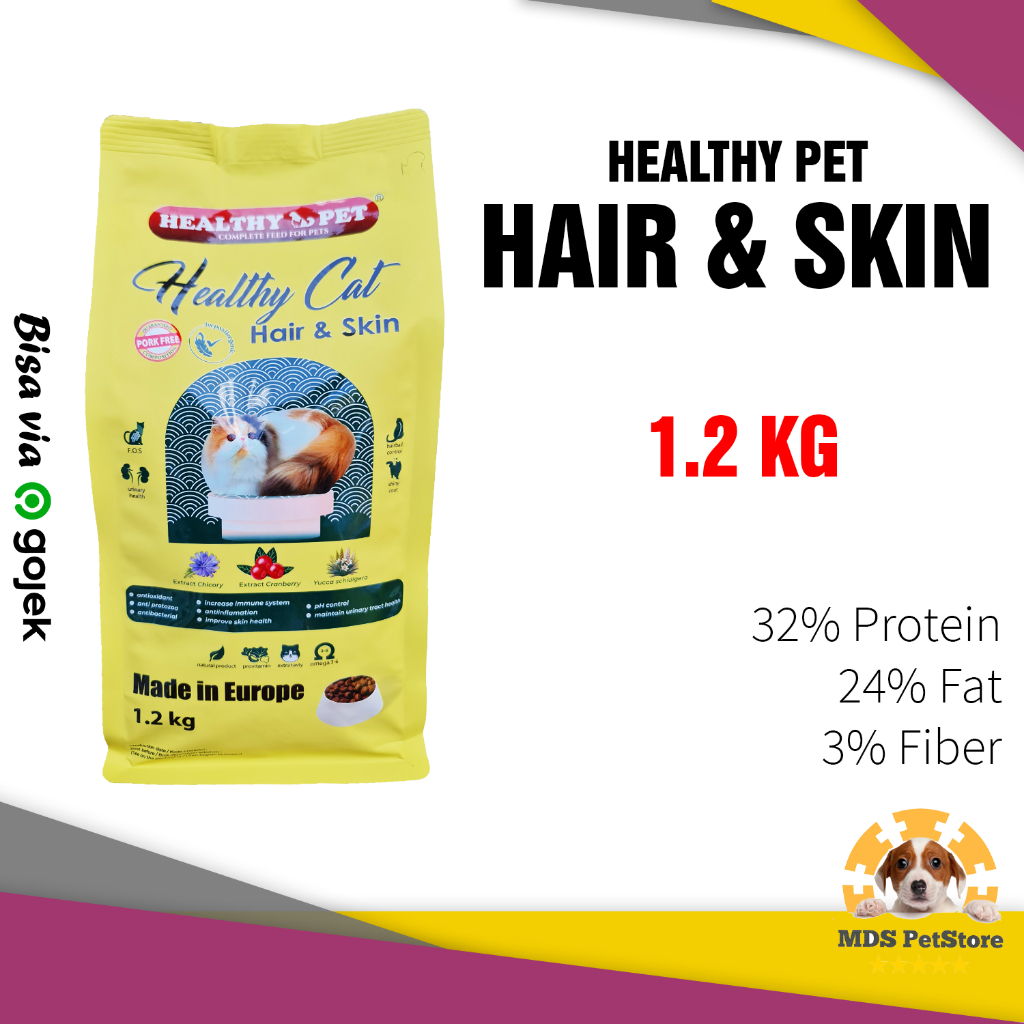 Healthy Pet Hair & Skin 1.2 Kg | makanan kucing kulit bulu 1,2 1.2kg