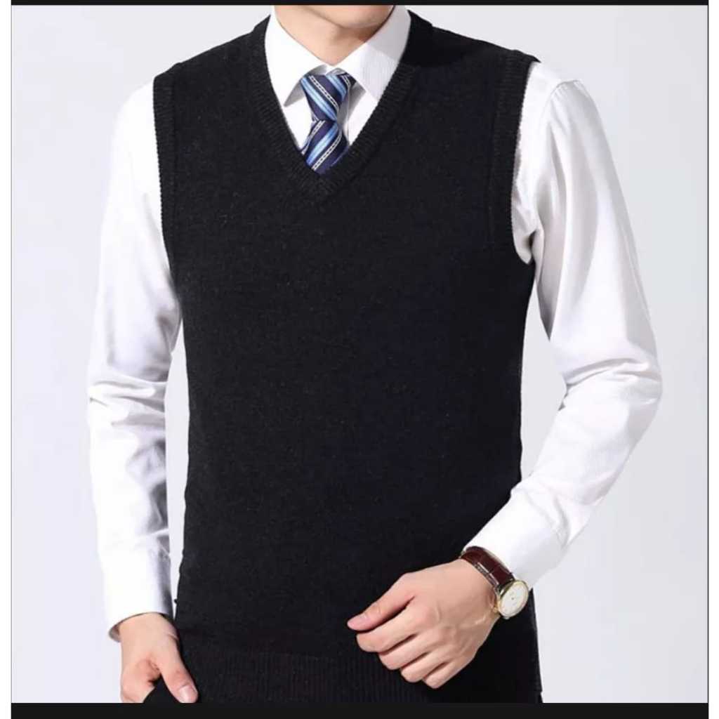 Rompi Pria Rajut Korea Vneck Knit Vest / Vest Rompi Rajut Pria Rompi Rajut Polos