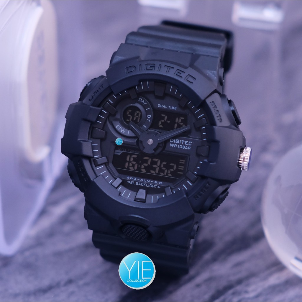 Jam Tangan Pria DIGITEC DA-2112/ DA 2112 / DA2112 DG Watch ORIGINAL Full Hitam