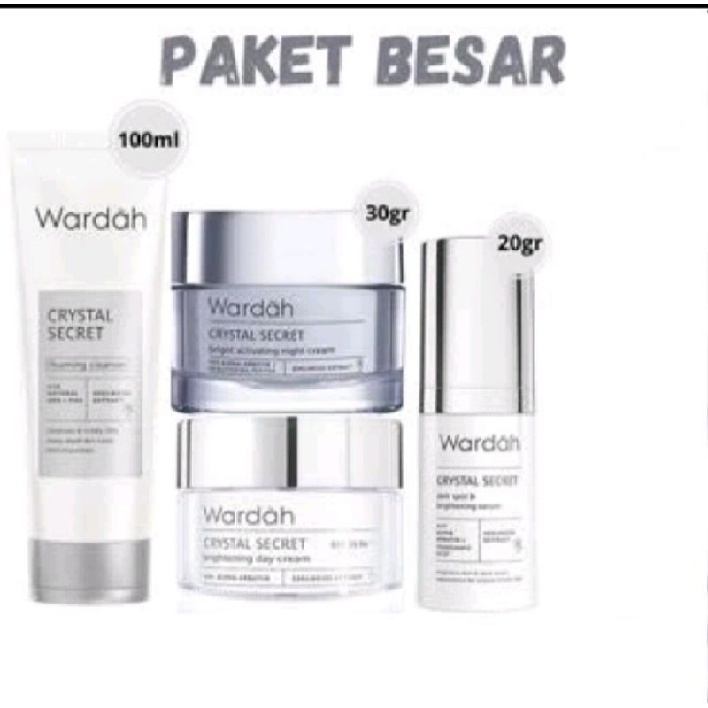 Wardah Crystal Secret Paket Besar 4 In 1 / Paket Glowing White