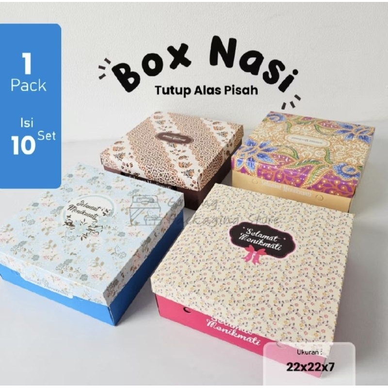 50 SET/22X22/ Box Nasi / Dus Nasi/ Dus Hajatan/ Box Nasi Tutup Alas Pisah