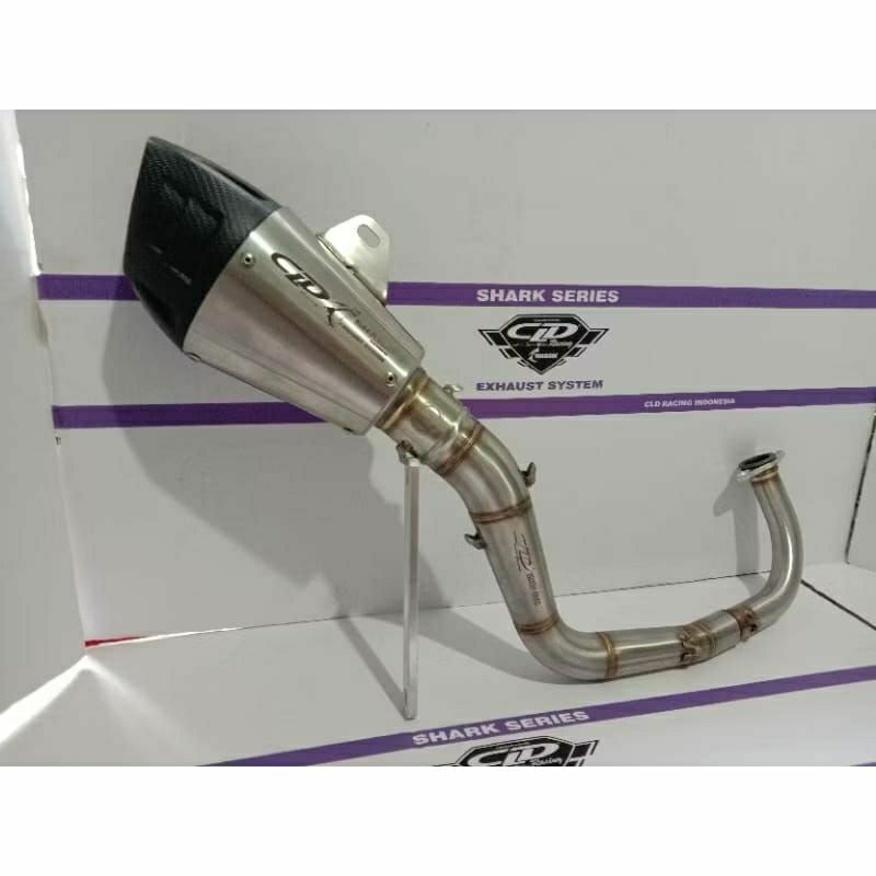 Knalpot CLD Racing Type Shark Series Moncong Hitam Beat,Beat Fi,Vario 110 Karbu/Fi,Beat Deluxe/Genio