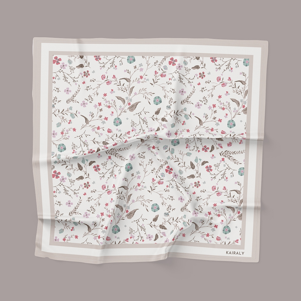 Designall X Kairaly Segiempat Amira Scarf | Hijab Voal Motif Premium Segiempat Scarf