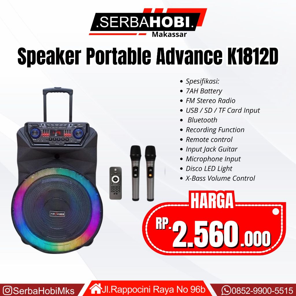 Speaker Portable Advance K1812D Sound Mantap