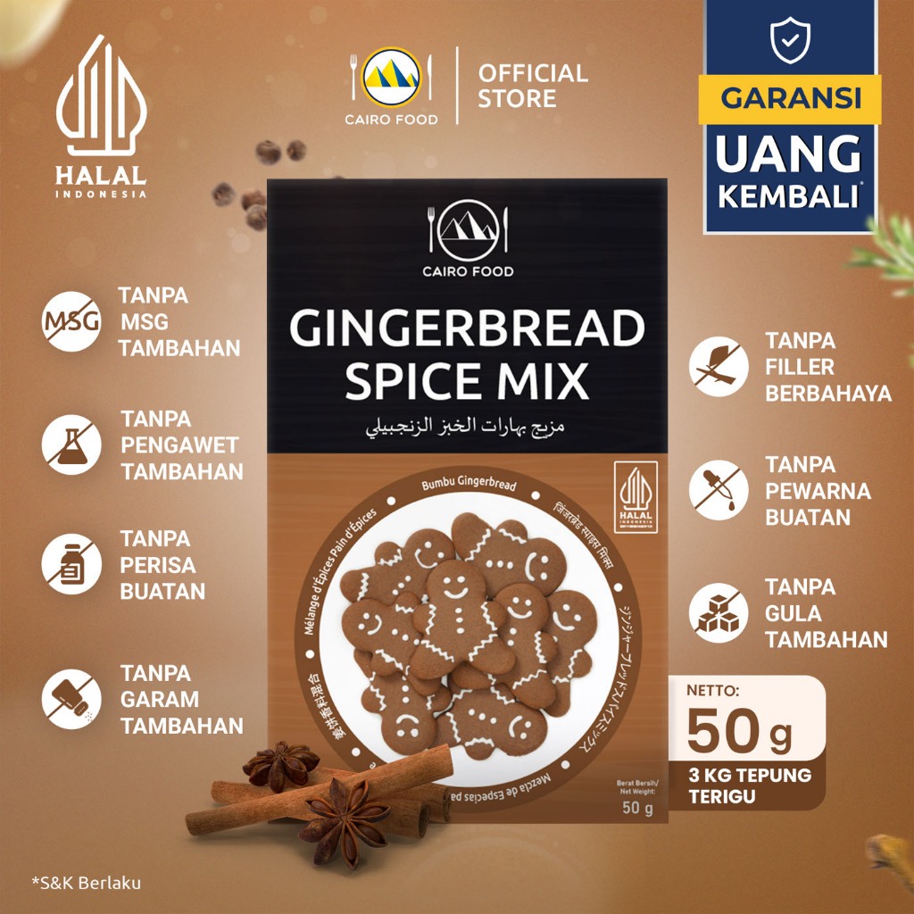 

Bumbu Gingerbread Sehat – Tanpa MSG, 100% Rempah Murni | Cairo Food