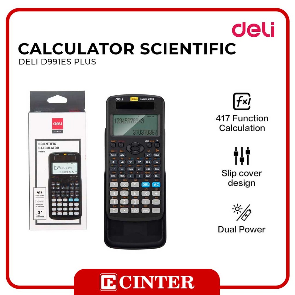 

DELI - CALCULATOR SCIENTIFIC / KALKULATOR ALAT HITUNG ILMIAH / KALKULATOR D991ES SCIENTIFIC PLUS BLACK