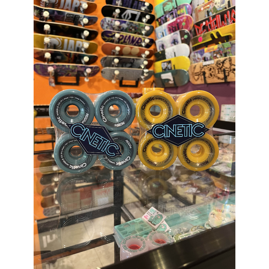 Cinetic Wheels Fractal 64mm 78A 80A Wheels Pack. Roda Skateboard Cruiser Surfskate. Asli dan origina