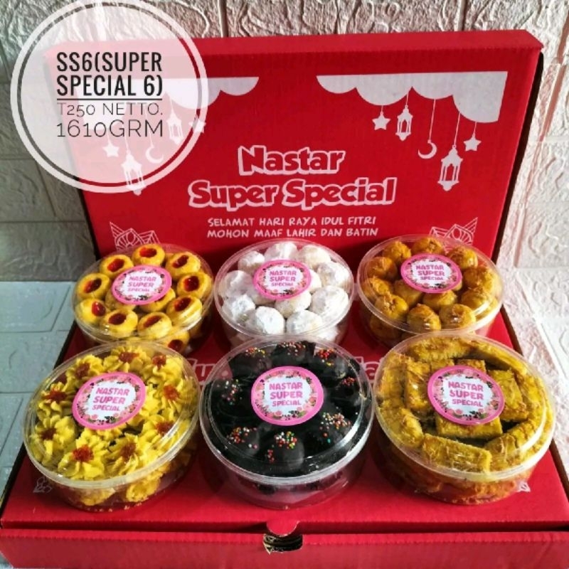 

Hampers Nastar super special isi 6 Toples @250grm(dus hampers merah)