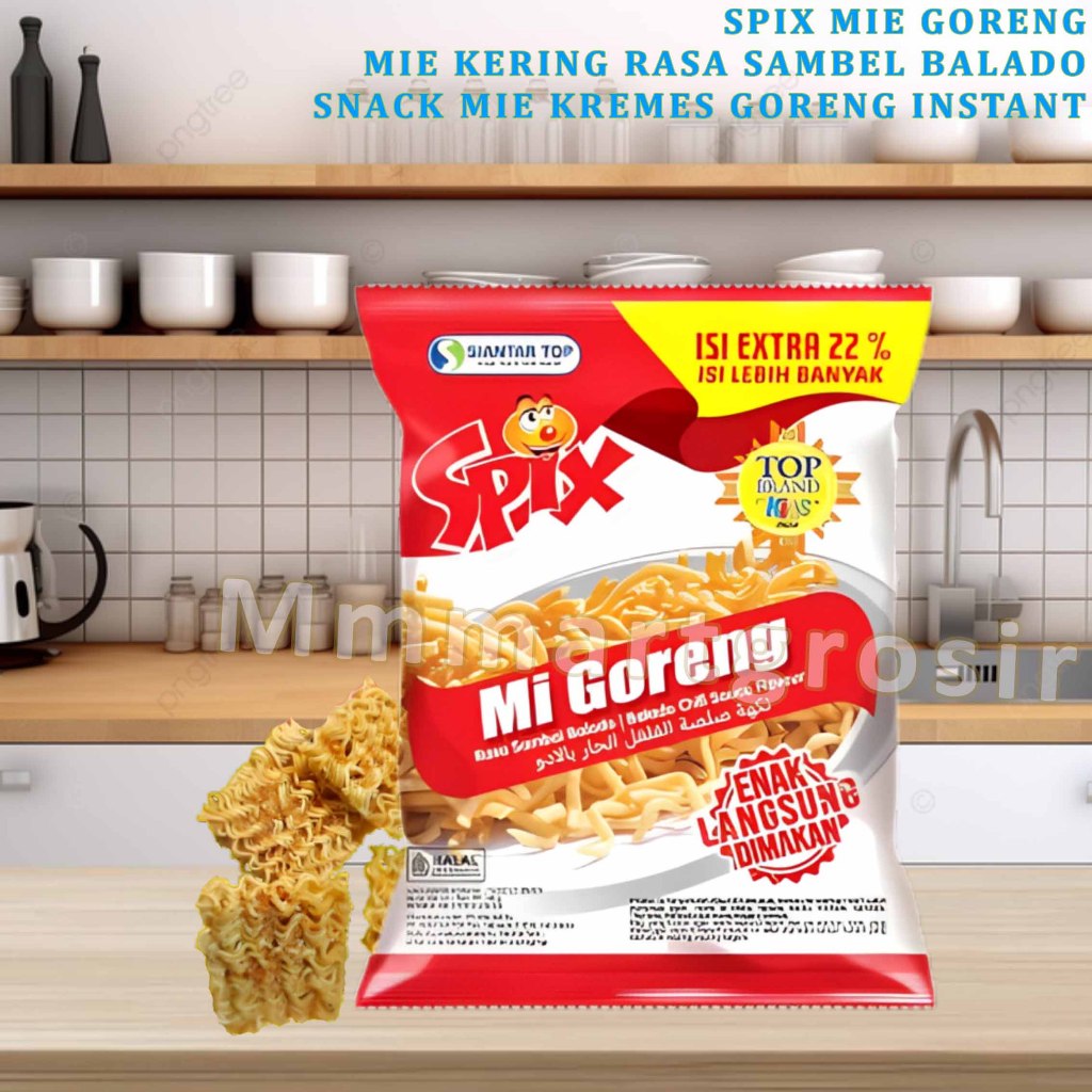 

Mie Spix / Snack Mie Goreng Kremes Instan / Mie Kering Rasa Sambal Balado / 45gr