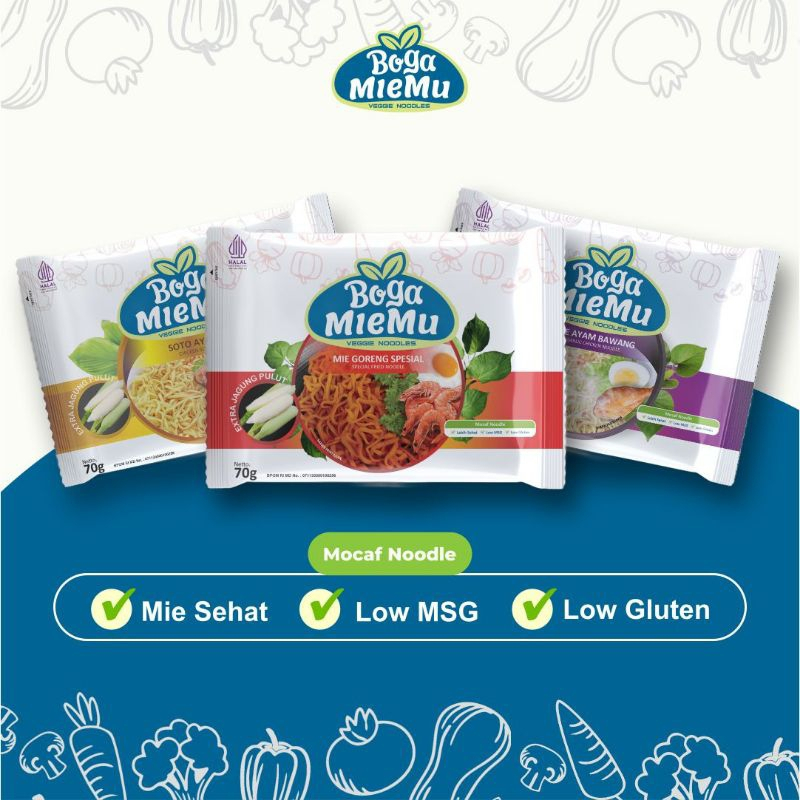 

MIE INSTAN SAYUR SEHAL HALAL NON MSG / BOGA MIEMU GLUTEN FREE