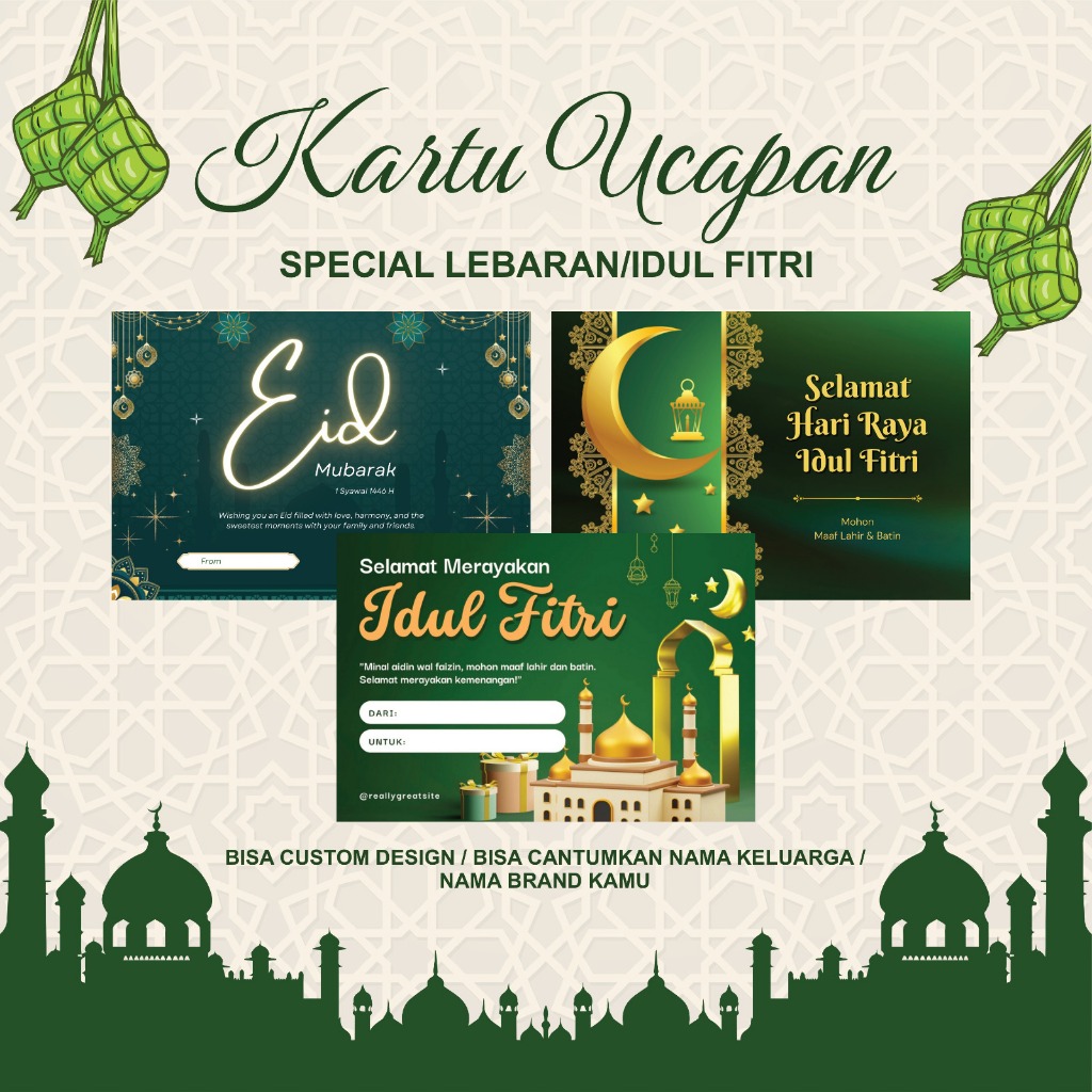 

Greeting card ramadhan / Kartu ucapan idul fitri /Card eid mubarak / Card termurah, pengerjaan cepat